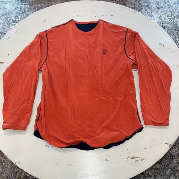 Vtg Chaps Ralph Lauren Reversible Shirt Size L Blue Orange Screen Print Logo 90s - Picture 2 of 15